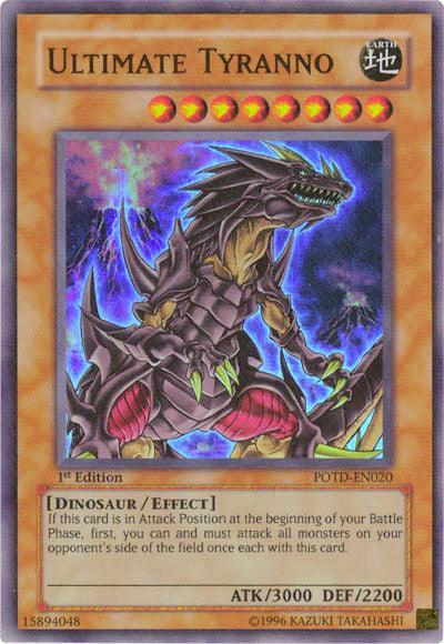 1st Edition, Dinosaur, Earth, Effect Monster, Power of the Duelist, Super Rare, Unlimited Ultimate Tyranno [POTD-EN020] Super Rare - Trading Card World