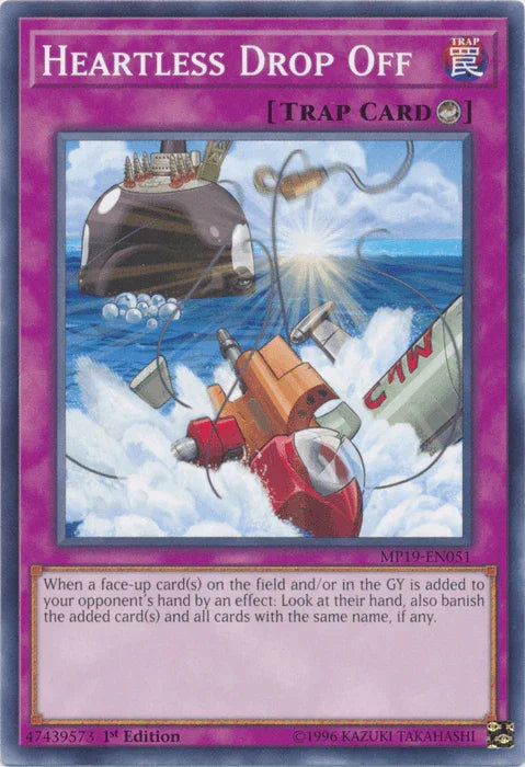 1st Edition, 2019 Gold Sarcophagus Tin Mega Pack, Common, Counter Trap, Trap, Unlimited Heartless Drop Off [MP19-EN051] Common - Trading Card World