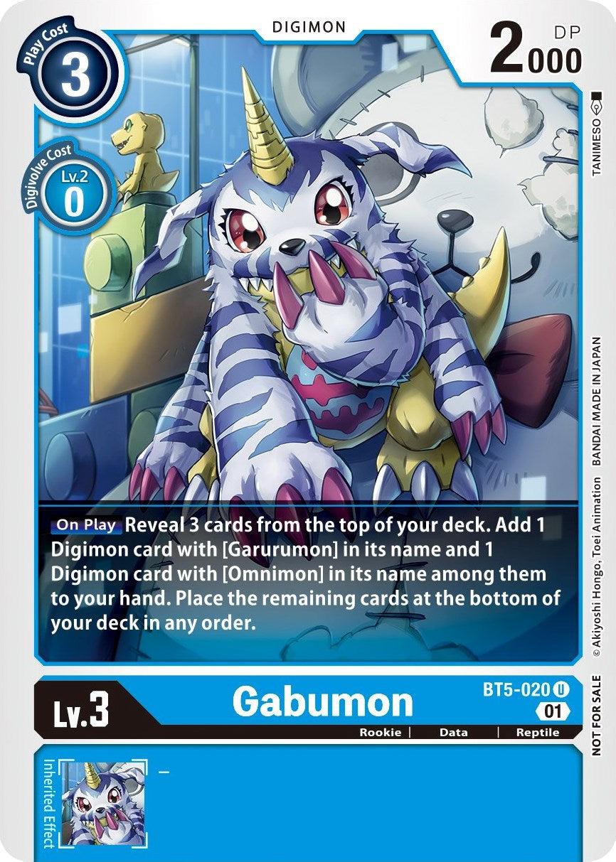 Battle of Omni, Blue, BT5-020, Data, Digimon, Reptile, Rookie, Uncommon Gabumon [BT5-020] (Winner Pack New Awakening) [Battle of Omni] - Trading Card World