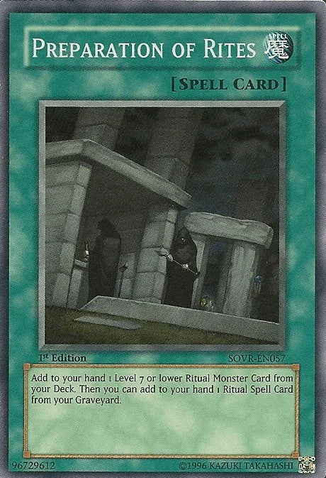 1st Edition, Normal Spell, Spell, Stardust Overdrive, Super Rare, Unlimited Preparation of Rites [SOVR-EN057] Super Rare - Trading Card World