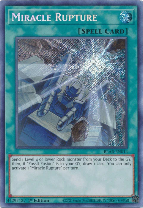 1st Edition, Battles of Legend: Armageddon, Normal Spell, Secret Rare, Spell Miracle Rupture [BLAR-EN014] Secret Rare - Trading Card World