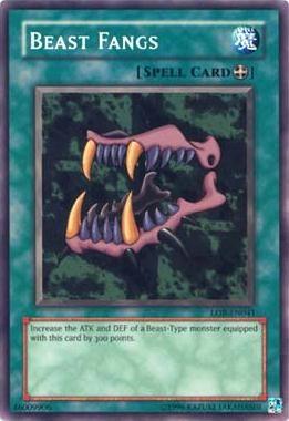 Common, Equip Spell, Spell, The Legend of Blue Eyes White Dragon, Unlimited Beast Fangs [LOB-EN041] Common - Trading Card World
