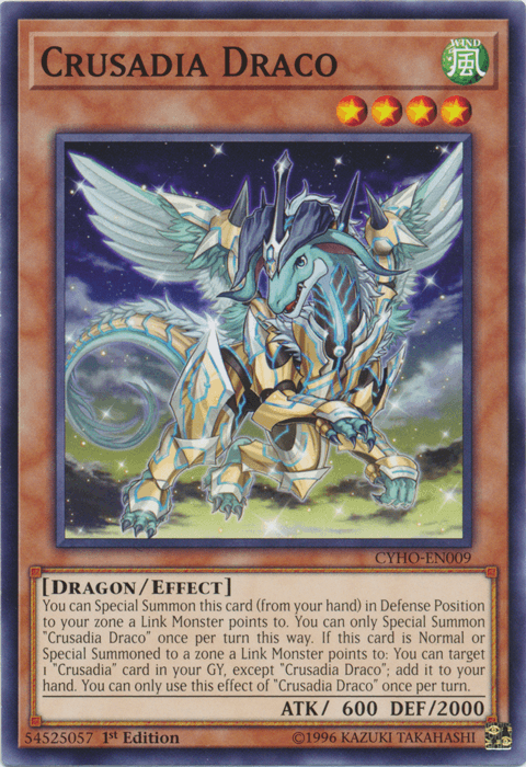 1st Edition, Common, Cybernetic Horizon, Dragon, Effect Monster, Unlimited, Wind Crusadia Draco [CYHO-EN009] Common - Trading Card World