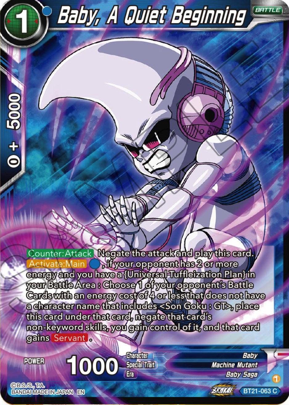 Baby, Baby Saga, Battle, Blue, BT21-063, Common, Machine Mutant, Normal, Parallel Foil, Wild Resurgence Baby, A Quiet Beginning (BT21-063) [Wild Resurgence] - Trading Card World