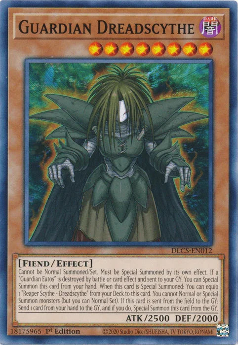 1st Edition, Common, Dark, Dragons of Legend: The Complete Series, Effect Monster, Fiend Guardian Dreadscythe [DLCS-EN012] Common - Trading Card World
