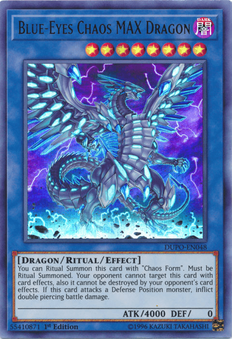 1st Edition, Dark, Dragon, Duel Power, Ritual/Effect Monster, Ultra Rare, Unlimited Blue-Eyes Chaos MAX Dragon [DUPO-EN048] Ultra Rare - Trading Card World