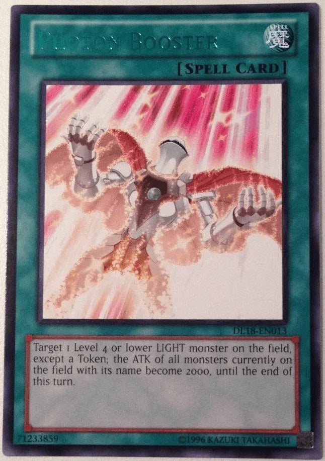 Duelist League Promo, Normal Spell, Rare, Spell, Unlimited Photon Booster (Green) [DL18-EN013] Rare - Trading Card World