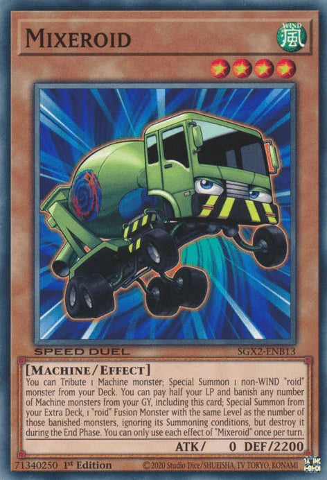1st Edition, Common, Effect Monster, Machine, Speed Duel GX: Midterm Paradox, Wind Mixeroid [SGX2-ENB13] Common - Trading Card World