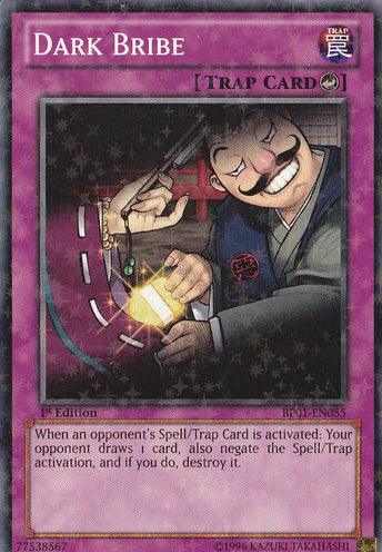 1st Edition, Battle Pack: Epic Dawn, Counter Trap, Starfoil Rare, Trap, Unlimited Dark Bribe [BP01-EN055] Starfoil Rare - Trading Card World