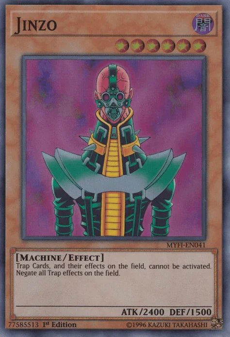1st Edition, Dark, Effect Monster, Machine, Mystic Fighters, Super Rare Jinzo [MYFI-EN041] Super Rare - Trading Card World
