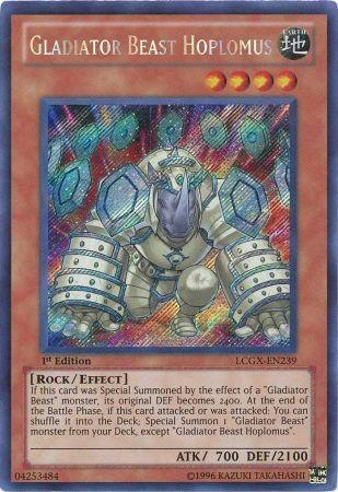 1st Edition, Earth, Effect Monster, Legendary Collection 2, Rock, Secret Rare, Unlimited Gladiator Beast Hoplomus [LCGX-EN239] Secret Rare - Trading Card World