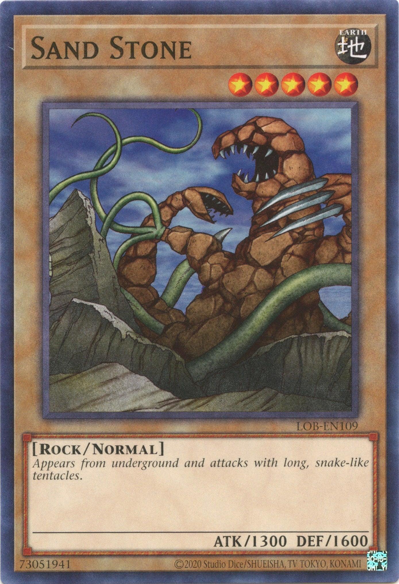 Common, Earth, Legend of Blue Eyes White Dragon (25th Anniversary Edition), Normal Monster, Rock, Unlimited Sand Stone (25th Anniversary) [LOB-EN109] Common - Trading Card World