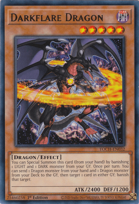 1st Edition, Dark, Dragon, Effect Monster, Rare, Toon Chaos, Unlimited Darkflare Dragon [TOCH-EN032] Rare - Trading Card World