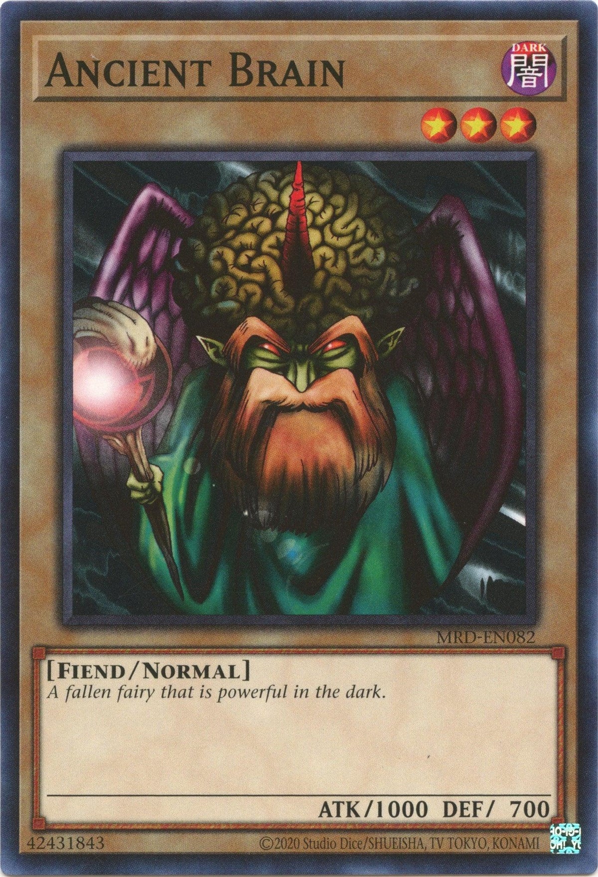 Common, Dark, Fiend, Metal Raiders (25th Anniversary Edition), Normal Monster, Unlimited Ancient Brain (25th Anniversary) [MRD-EN082] Common - Trading Card World