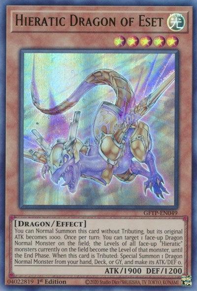 1st Edition, Dragon, Effect Monster, Ghosts from the Past, Light, Ultra Rare Hieratic Dragon of Eset [GFTP-EN049] Ultra Rare - Trading Card World