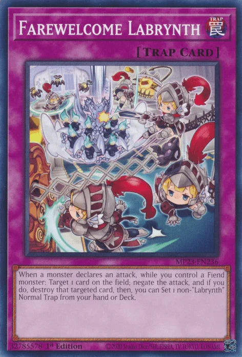 1st Edition, Common, Dueling Heroes Collectors Tin - Mega Pack (25th Anniversary Edition), Normal Trap, Trap Farewelcome Labrynth [MP23-EN236] Common - Trading Card World