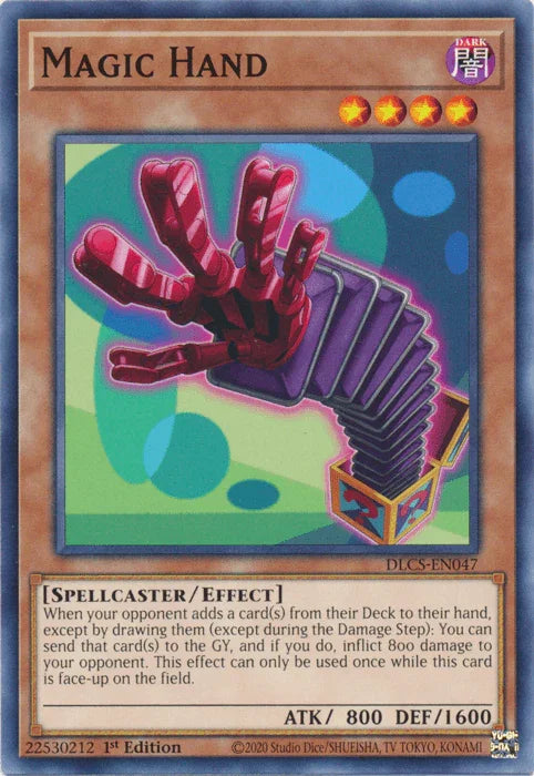 1st Edition, Common, Dark, Dragons of Legend: The Complete Series, Effect Monster, Spellcaster Magic Hand [DLCS-EN047] Common - Trading Card World