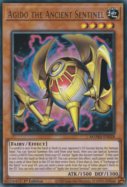 1st Edition, Earth, Effect Monster, Fairy, Magnificent Mavens, Ultra Rare Agido the Ancient Sentinel [MAMA-EN028] Ultra Rare - Trading Card World