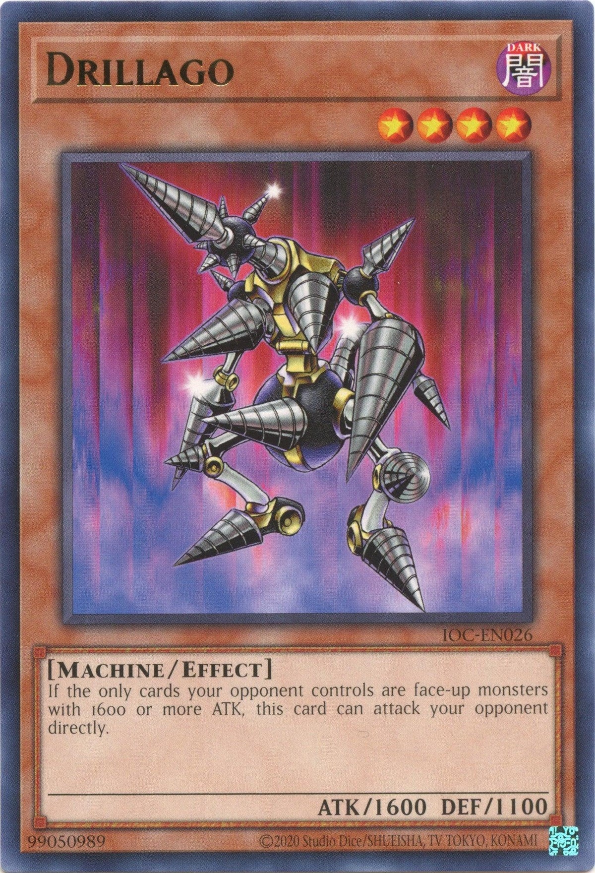 Dark, Effect Monster, Invasion of Chaos (25th Anniversary Edition), Machine, Rare, Unlimited Drillago (25th Anniversary) [IOC-EN026] Rare - Trading Card World