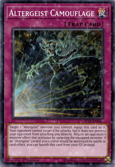 1st Edition, Normal Trap, Star Pack VRAINS, Starfoil Rare, Trap Altergeist Camouflage [SP18-EN047] Starfoil Rare - Trading Card World