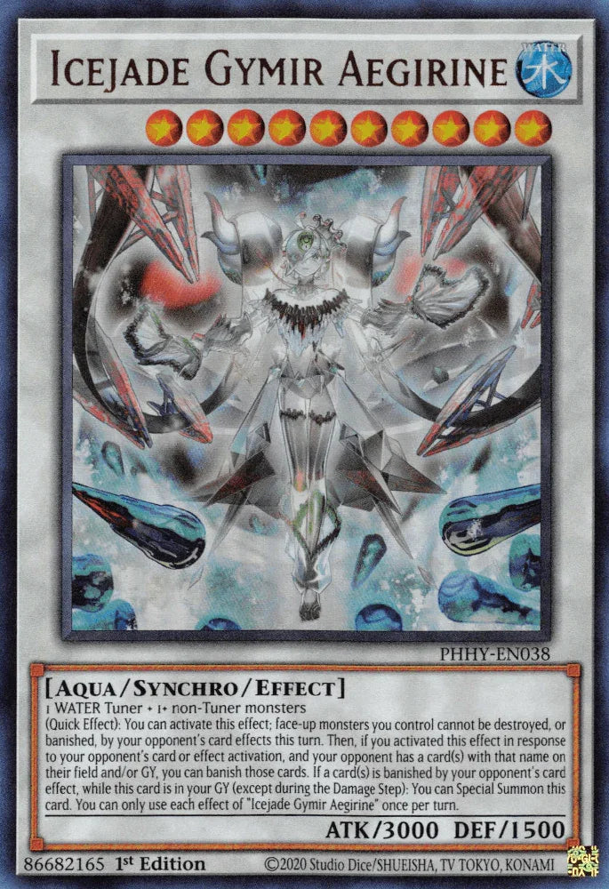 1st Edition, Aqua, Photon Hypernova, Synchro/Effect Monster, Ultra Rare, Water Icejade Gymir Aegirine [PHHY-EN038] Ultra Rare - Trading Card World
