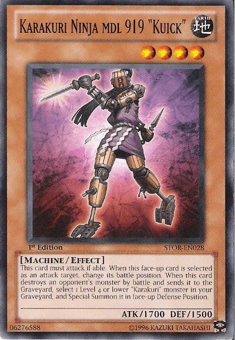 1st Edition, Common, Earth, Effect Monster, Machine, Storm of Ragnarok, Unlimited Karakuri Ninja mdl 919 "Kuick" [STOR-EN028] Common - Trading Card World