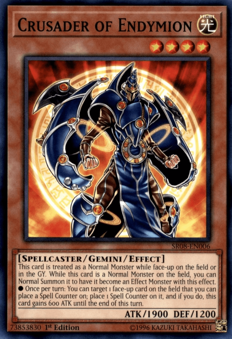 1st Edition, Common, Gemini/Effect Monster, Light, Spellcaster, Structure Deck: Order of the Spellcasters Crusader of Endymion [SR08-EN006] Common - Trading Card World