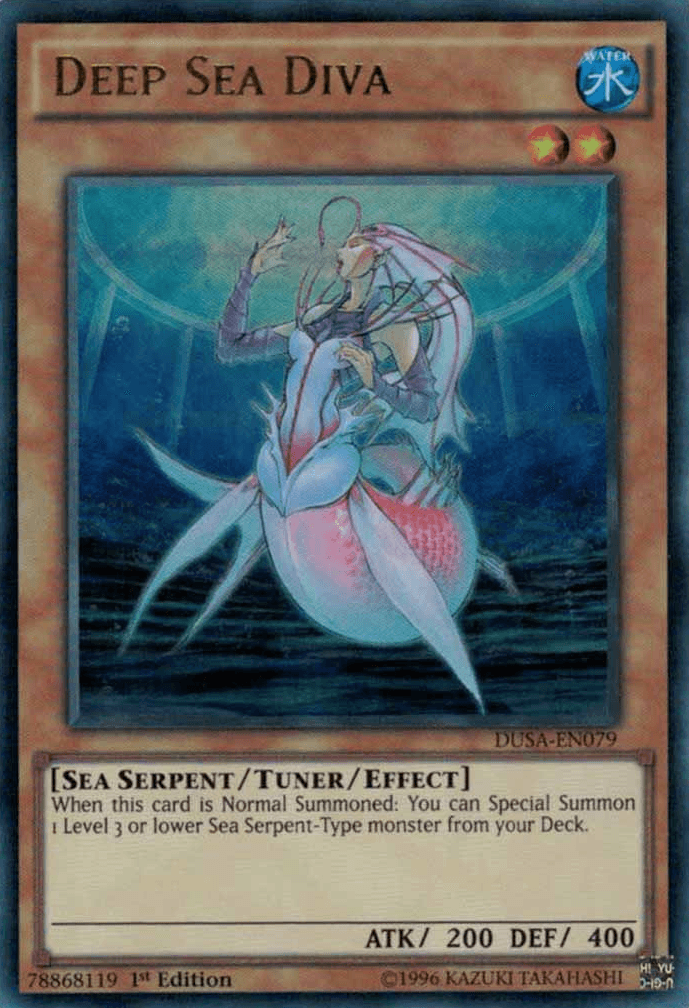 1st Edition, Duelist Saga, Sea Serpent, Tuner/Effect Monster, Ultra Rare, Water Deep Sea Diva [DUSA-EN079] Ultra Rare - Trading Card World
