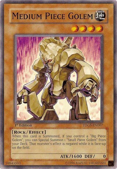 1st Edition, Common, Earth, Effect Monster, Rock, The Duelist Genesis, Unlimited Medium Piece Golem [TDGS-EN007] Common - Trading Card World