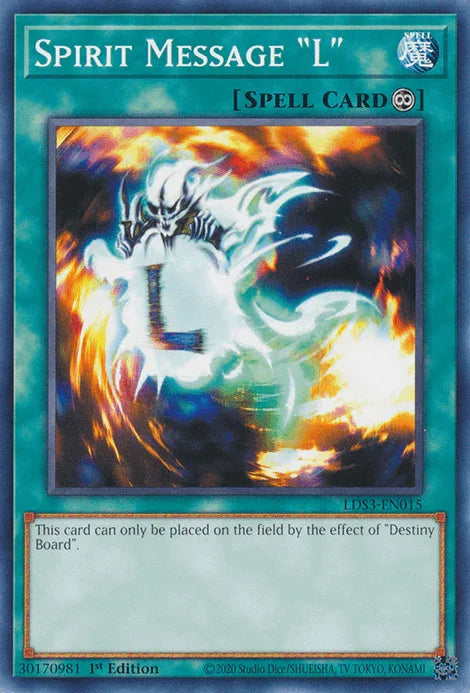 1st Edition, Common, Continuous Spell, Legendary Duelists: Season 3, Spell Spirit Message L [LDS3-EN015] Common - Trading Card World