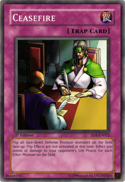 1st Edition, Common, Normal Trap, Structure Deck: Dragon's Roar, Trap, Unlimited Ceasefire [SD1-EN022] Common - Trading Card World