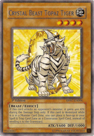 1st Edition, Beast, Duelist Pack 7: Jesse Anderson, Earth, Effect Monster, Rare, Unlimited Crystal Beast Topaz Tiger [DP07-EN004] Rare - Trading Card World