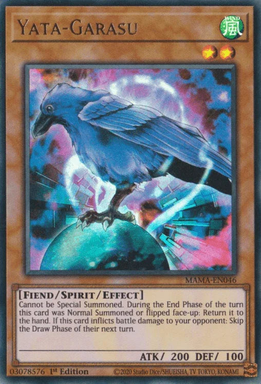 1st Edition, Fiend, Magnificent Mavens, Spirit Monster, Ultra Rare, Wind Yata-Garasu [MAMA-EN046] Ultra Rare - Trading Card World