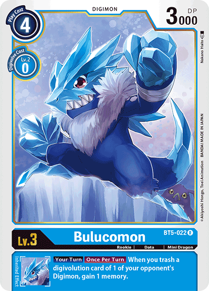 Battle of Omni, Blue, BT5-022, Data, Digimon, Mini Dragon, Rare, Rookie Bulucomon [BT5-022] [Battle of Omni] - Trading Card World