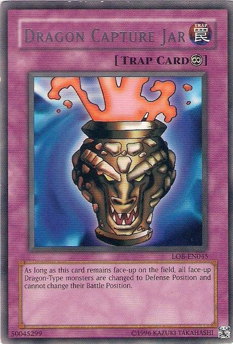 Continuous Trap, Rare, The Legend of Blue Eyes White Dragon, Trap, Unlimited Dragon Capture Jar [LOB-EN045] Rare - Trading Card World