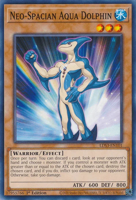 1st Edition, Common, Effect Monster, Legendary Duelists: Season 3, Warrior, Water Neo-Spacian Aqua Dolphin [LDS3-EN101] Common - Trading Card World