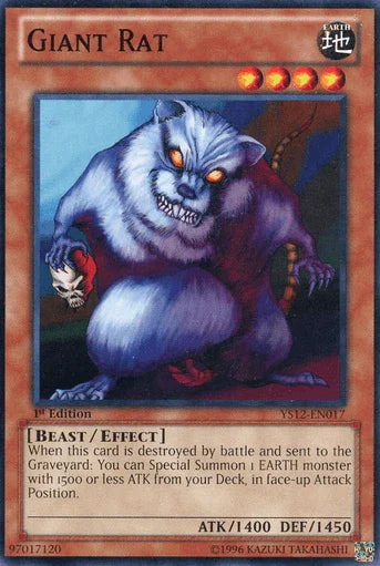 1st Edition, Beast, Common, Earth, Effect Monster, Starter Deck: Xyz Symphony Giant Rat [YS12-EN017] Common - Trading Card World