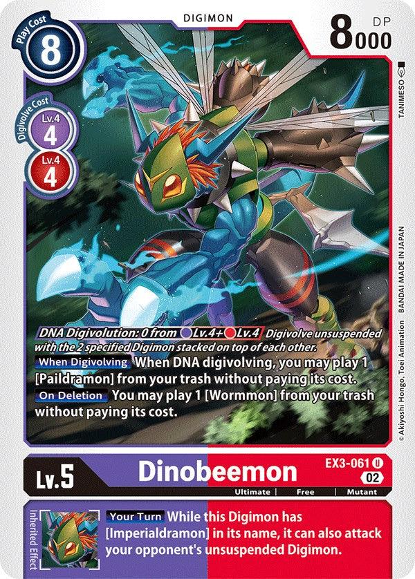 Digimon, Draconic Roar, EX3-061, Free, Mutant, Red;Purple, Ultimate, Uncommon Dinobeemon [EX3-061] [Draconic Roar] - Trading Card World