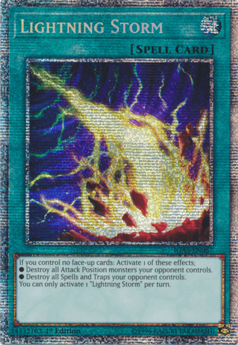 1st Edition, Ignition Assault, Normal Spell, Spell, Starlight Rare Lightning Storm [IGAS-EN067] Starlight Rare - Trading Card World