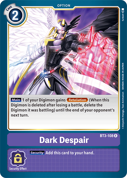 BT3-108, Option, Purple, Rare, Release Special Booster Ver.1.5 Dark Despair [BT3-108] [Release Special Booster Ver.1.5] - Trading Card World