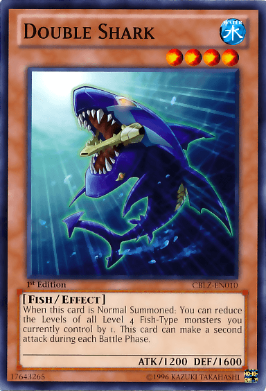 1st Edition, Common, Cosmo Blazer, Effect Monster, Fish, Unlimited, Water Double Shark [CBLZ-EN010] Common - Trading Card World