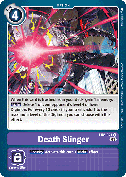 Digital Hazard, EX2-071, Option, Purple, Uncommon Death Slinger [EX2-071] [Digital Hazard] - Trading Card World