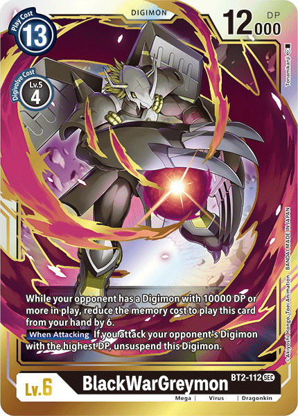 Black, BT2-112, Digimon, Dragonkin, Mega, Release Special Booster Ver.1.5, Secret Rare, Virus BlackWarGreymon [BT2-112] [Release Special Booster Ver.1.5] - Trading Card World