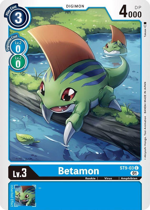Amphibian, Blue, Common, Digimon, Rookie, ST9-03, Starter Deck: Ultimate Ancient Dragon, Virus Betamon [ST9-03] [Starter Deck: Ultimate Ancient Dragon] - Trading Card World