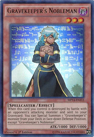1st Edition, 2014 Mega-Tins Mega Pack, Dark, Effect Monster, Spellcaster, Ultra Rare Gravekeeper's Nobleman [MP14-EN212] Ultra Rare - Trading Card World