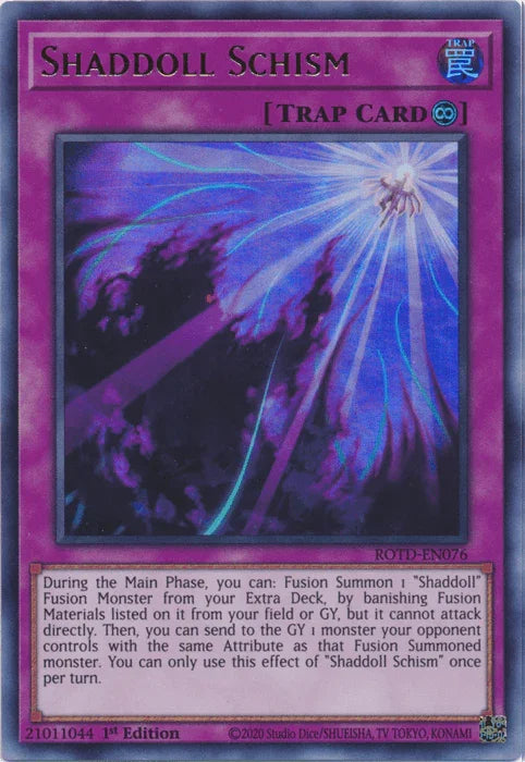 1st Edition, Continuous Trap, Rise of the Duelist, Trap, Ultra Rare Shaddoll Schism [ROTD-EN076] Ultra Rare - Trading Card World