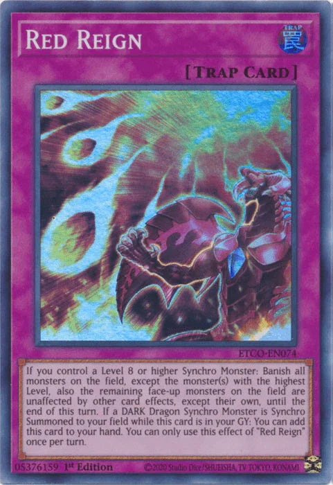1st Edition, Eternity Code, Normal Trap, Super Rare, Trap Red Reign [ETCO-EN074] Super Rare - Trading Card World