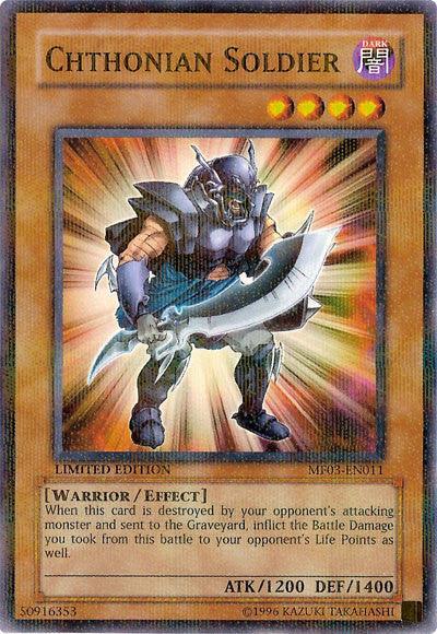 Dark, Effect Monster, Limited, Mattel Action Figure Promos: Series 3, Parallel Rare, Warrior Chthonian Soldier [MF03-EN011] Parallel Rare - Trading Card World