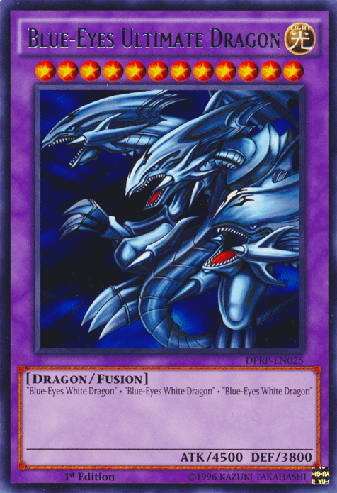 1st Edition, Dragon, Duelist Pack: Rivals of the Pharaoh, Fusion Monster, Light, Rare Blue-Eyes Ultimate Dragon [DPRP-EN025] Rare - Trading Card World