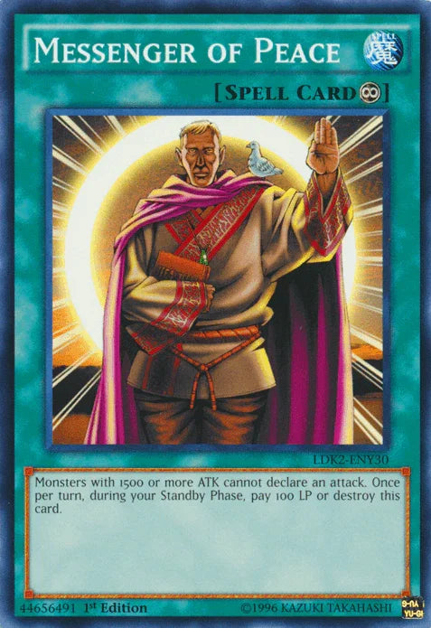 1st Edition, Common, Continuous Spell, Legendary Decks II, Spell, Unlimited Messenger of Peace [LDK2-ENY30] Common - Trading Card World